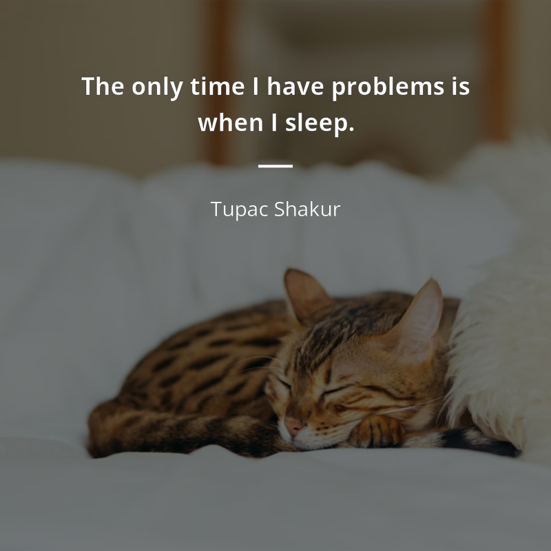 Tupac Shakur citation: “The only time I have problems is when I sleep.”