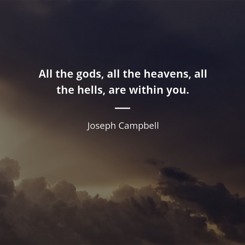 Joseph Campbell citation: “All the gods, all the heavens, all the hells, are within you.”