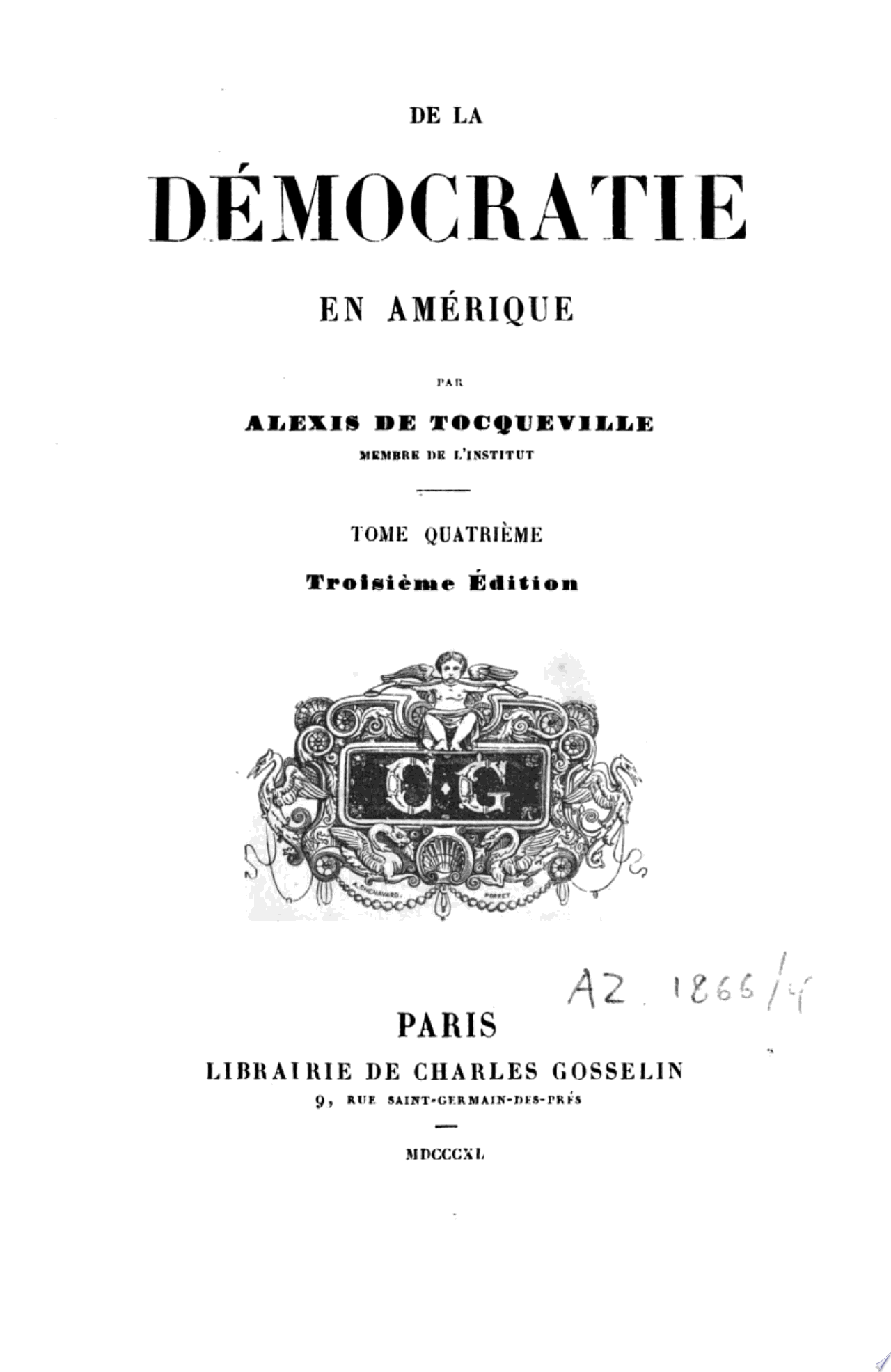 De la démocratie en Amérique